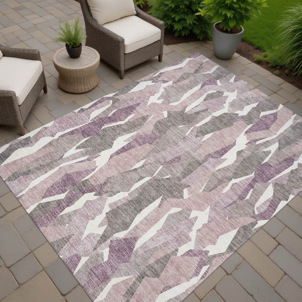 Machine Washable Indoor/ Outdoor Contemporary Dylan Chantille Rug