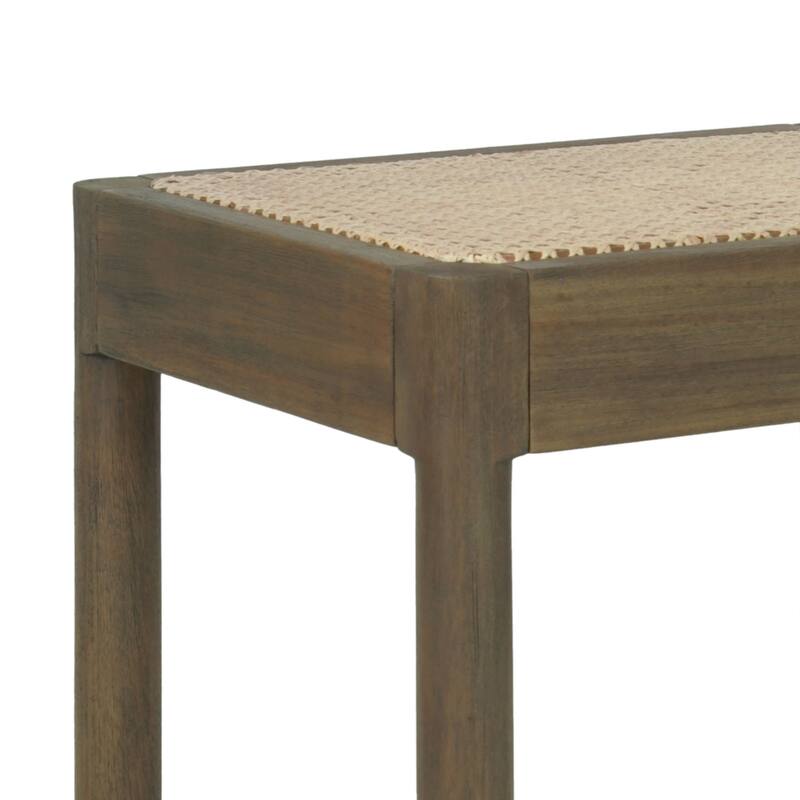 Victor Backless Solid Wood Counter Stool with Rattan Cane Seat (Set of 2)by East at Main