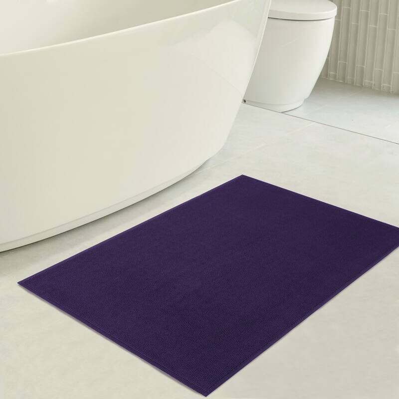 American Soft Linen 100% Cotton Bath Mat Rugs, 20x34 inches Slip Resistant Bottom Base Bath Mats for Bathroom