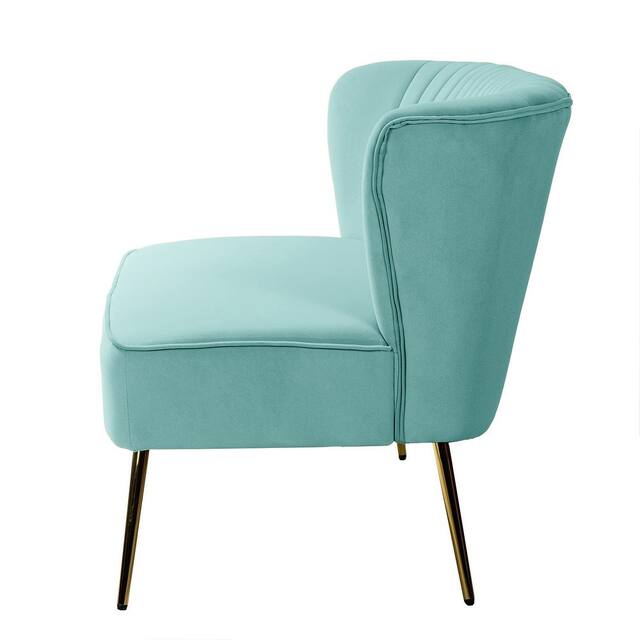 HULALA HOME Monica Modern Velvet Tufted Loveseat with Metal Legs