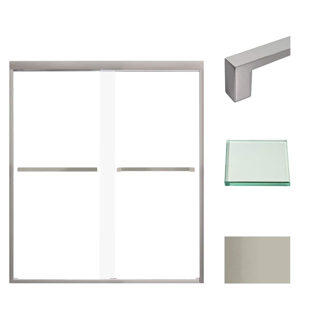Transolid FBPT607008C-S 70" High x 59" Wide Bypass Frameless Shower