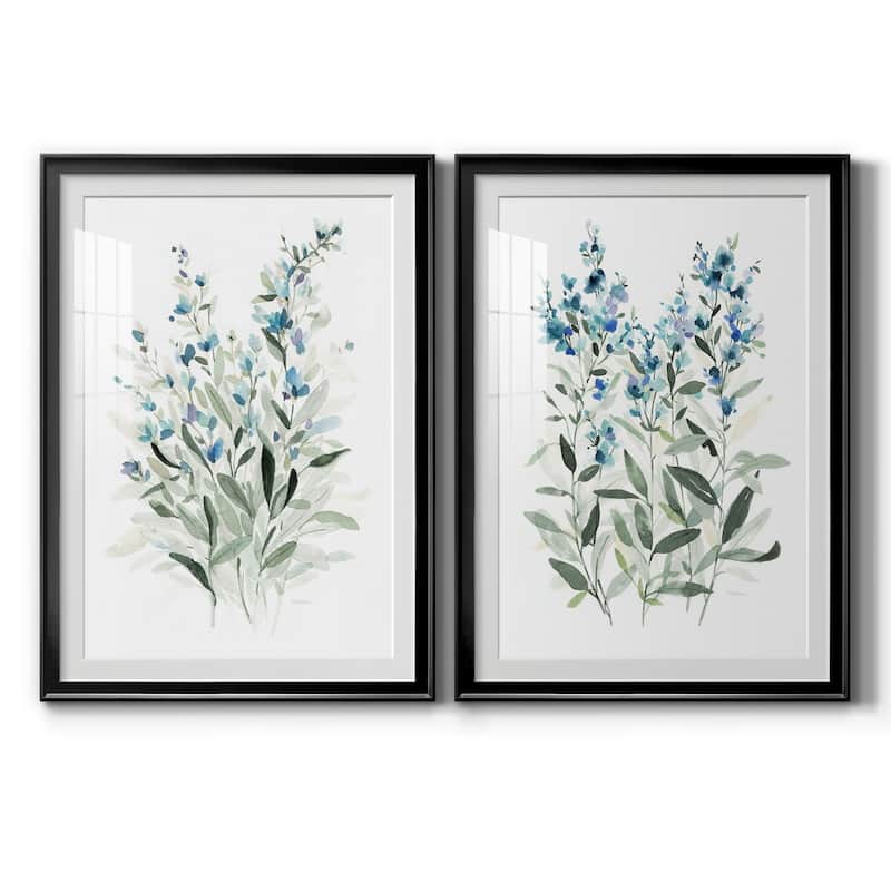Delicate Blue Botanical I Premium Framed Print - Ready to Hang - 26.5X36.5 - Black