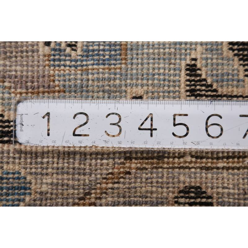 Hand Knotted Oriental 100% Wool Carpet Transitional All-Over Black Oushak Area Rug - 12' 5'' X 9' 0''