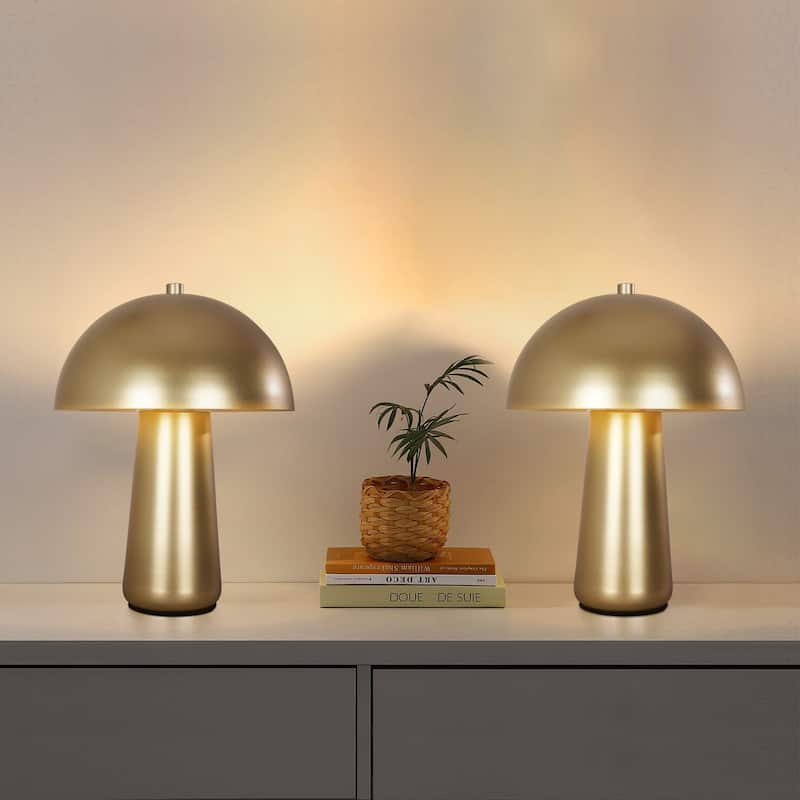 Mushroom Matal Table Light Desk Lamp 2 Pack - Gold