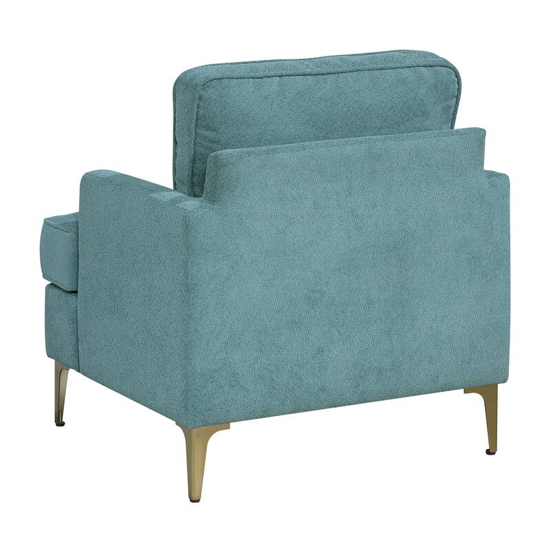 Grove 28.5" Chenille Accent Chair - Brushed Gold Finish Metal Legs