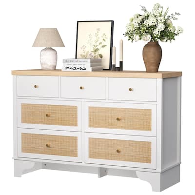 Dresser for Bedroom with 7 Drawers, 7 Drawers Double Dresser
