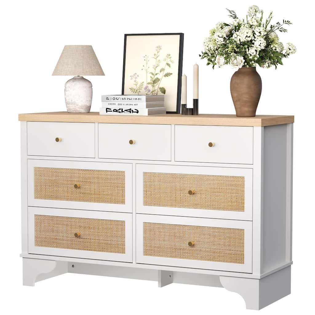 Dresser for Bedroom with 7 Drawers, 7 Drawers Double Dresser