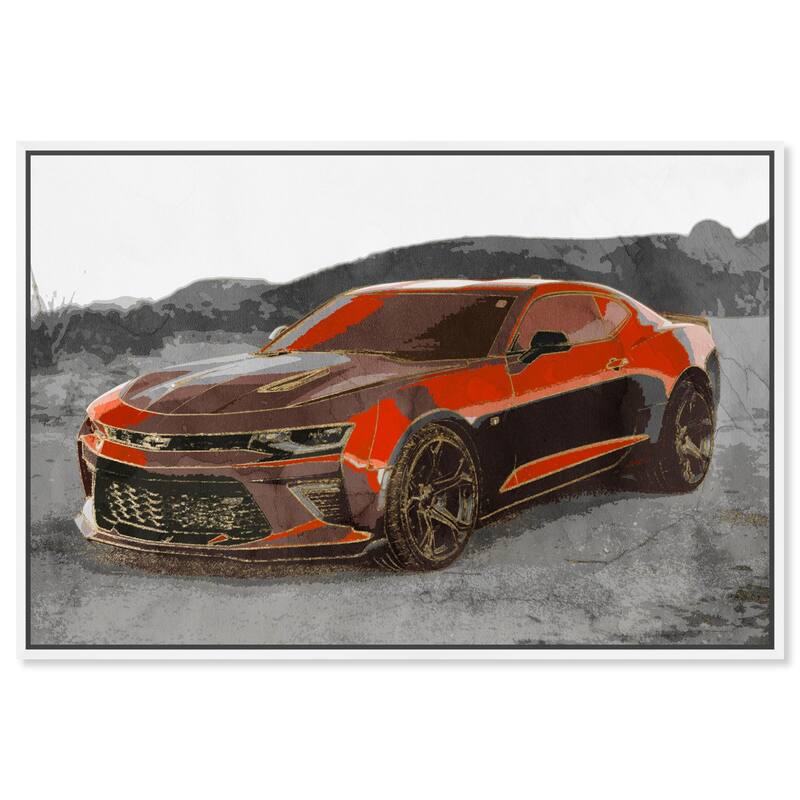 Red Sports Car Canvas by Art Remedy - White - 45" x 30"