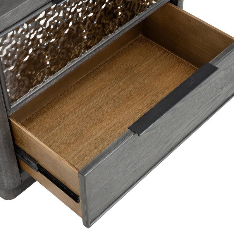 Furniture of America Piez Modern 5-Piece Ash Grey Wood Platform Bedroom Set with 2-Drawer Nightstand