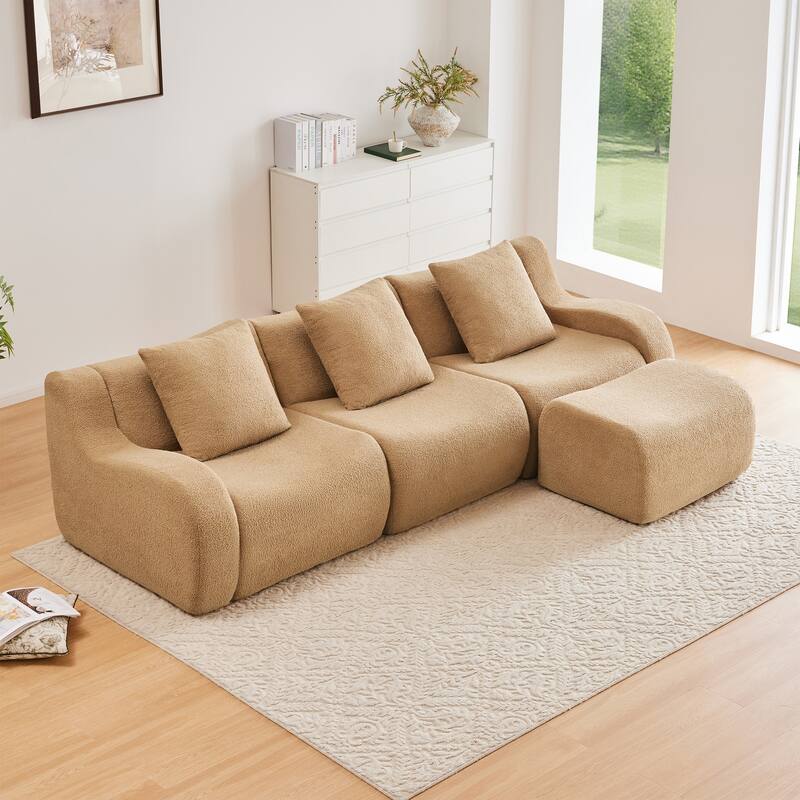 Teddy Fabric Anti-Slip Design Boneless Sofa