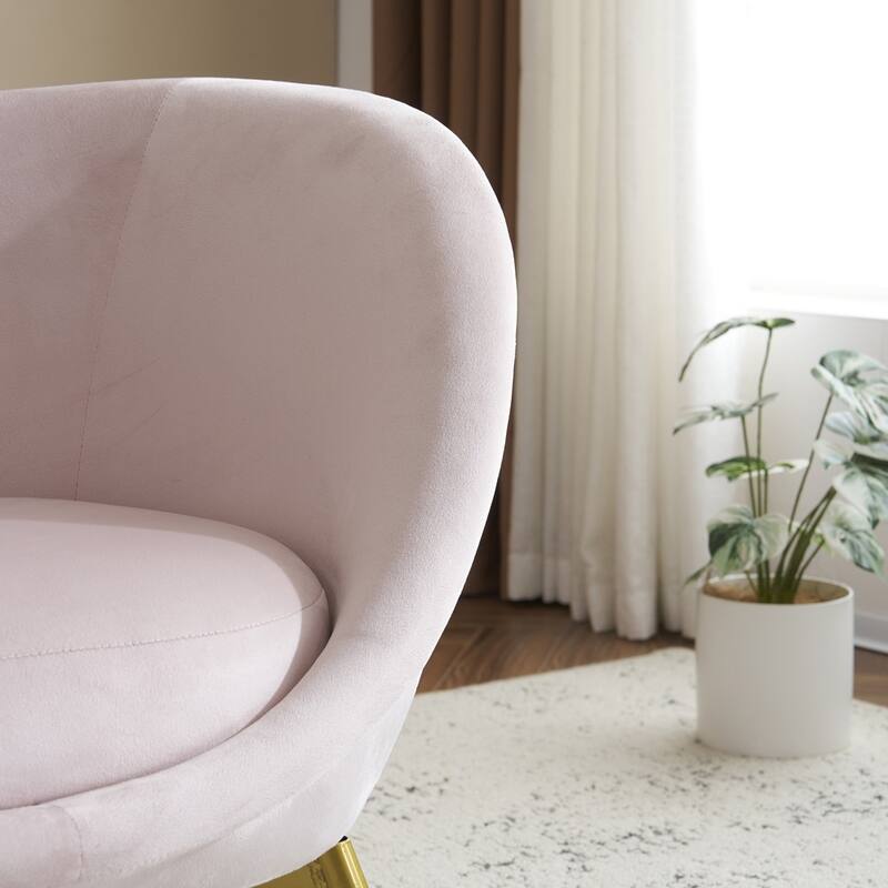 Lounge Chair for Bedroom with Gold Metal Legs