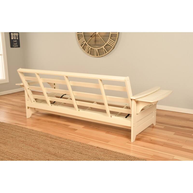 Somette Phoenix Futon Frame in Antique White Finish, Mattress not Included