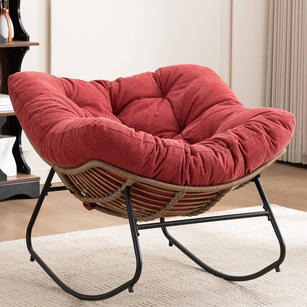 Chenille Soft Upholstered Modern Rocking Chair