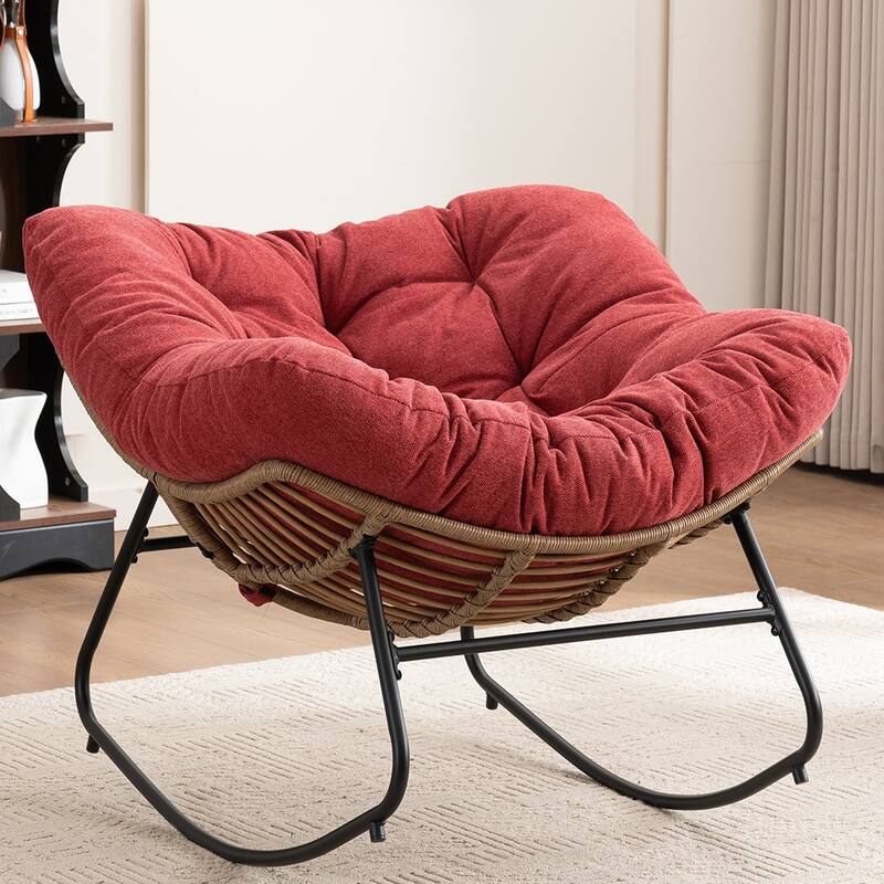 Chenille Soft Upholstered Modern Rocking Chair