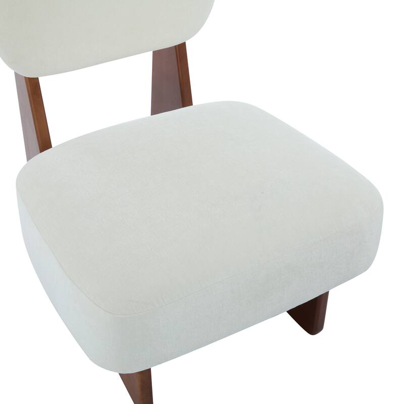 Lounge Armless Accent Chair with Wood Frame, Set of 2