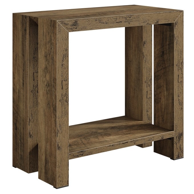 23.62'' Wooden End Table, Rustic Bed Side Table, 2-Tier Nightstand - 1PC