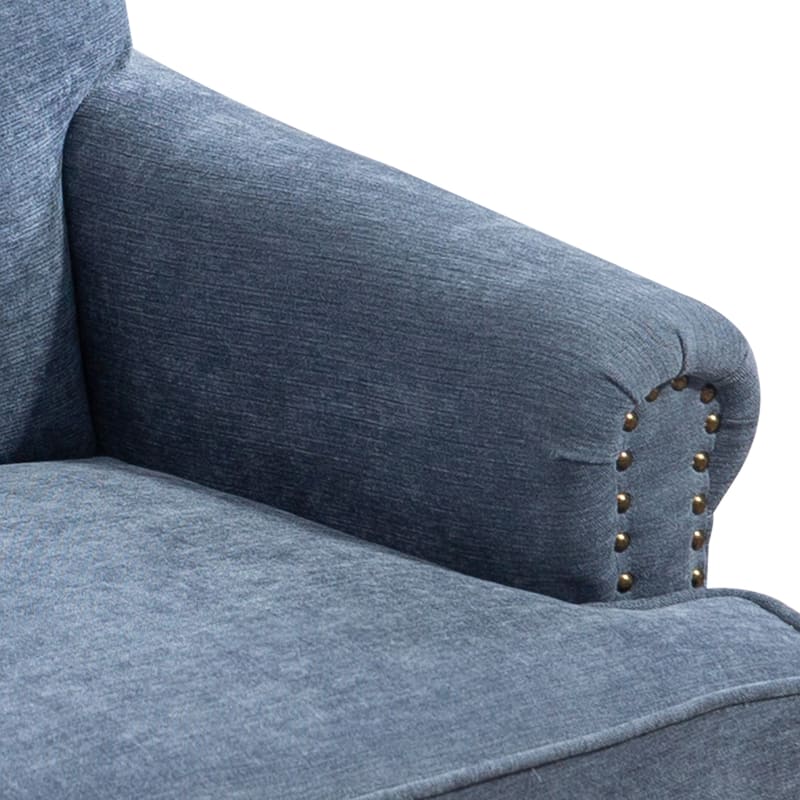Chenille Accent Chair with Nailhead Trim