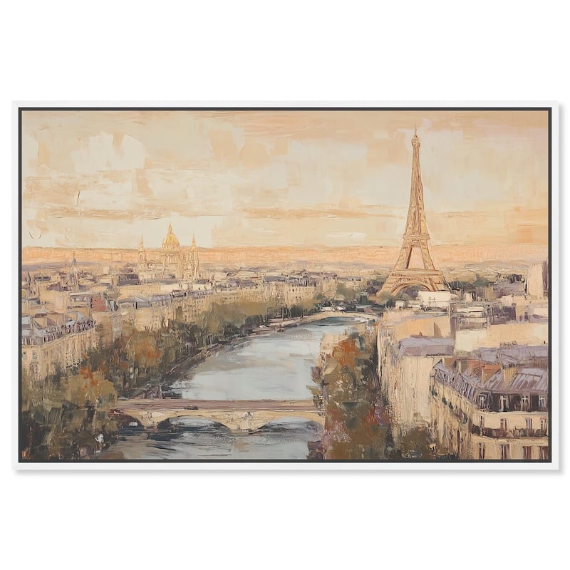 Sunrise Paris Canvas by Art Remedy - 54" x 36" - White