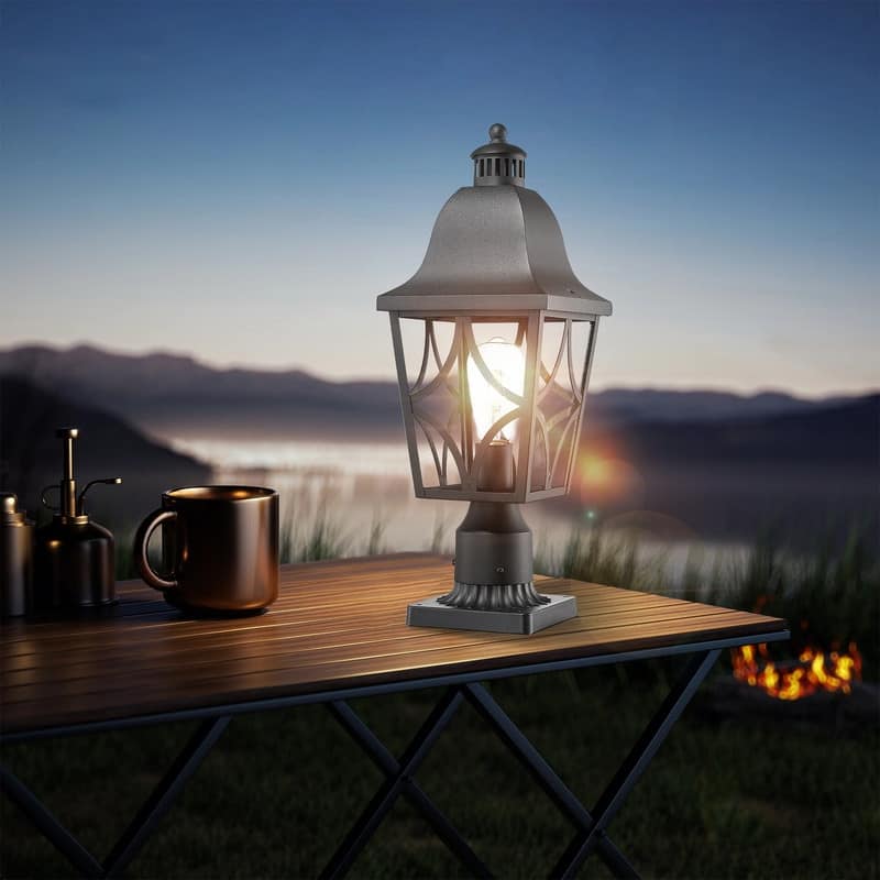 Waterproof Outdoor Post Lights (2-Pack) - Aluminum & Glass Deck Lights for Garden, Fence, Path, Patio