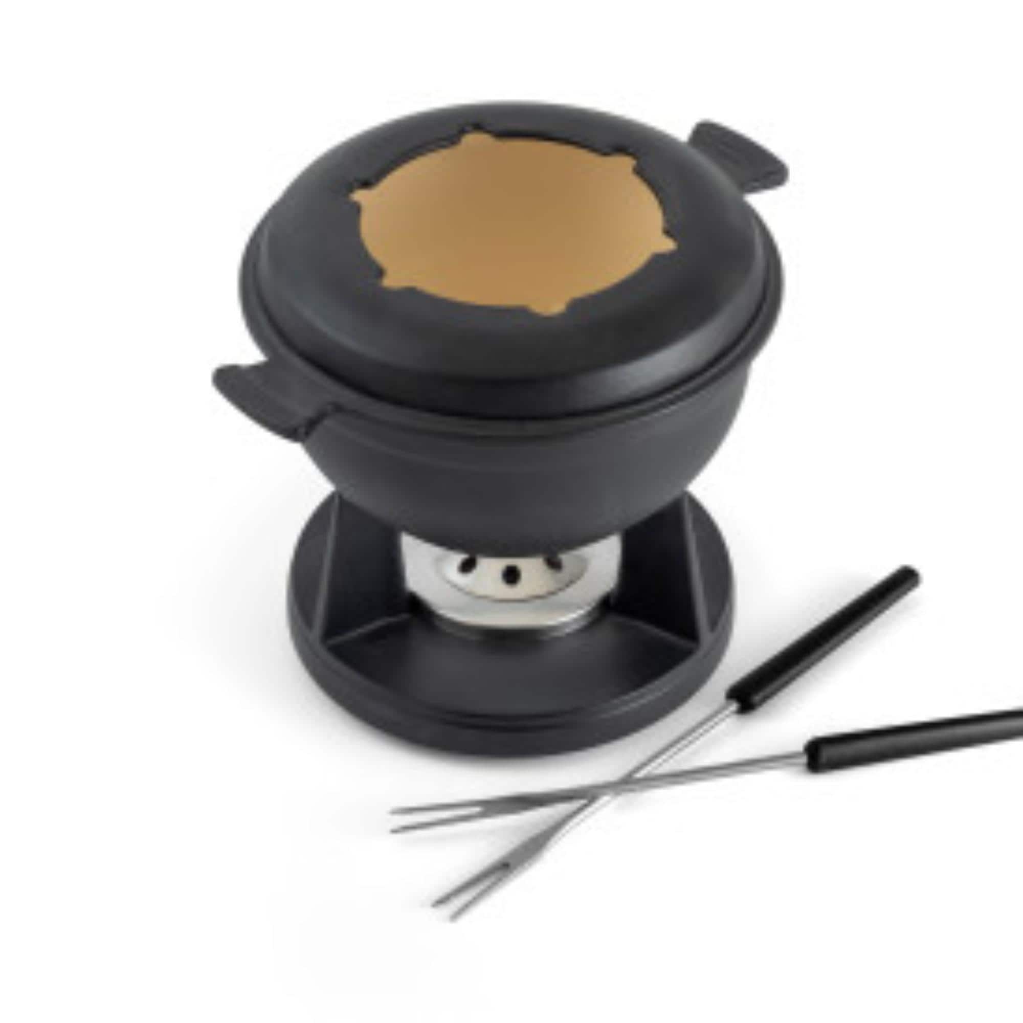 Swissmar Lucerne Black 3-in-1 Cast Iron Fondue Set Black