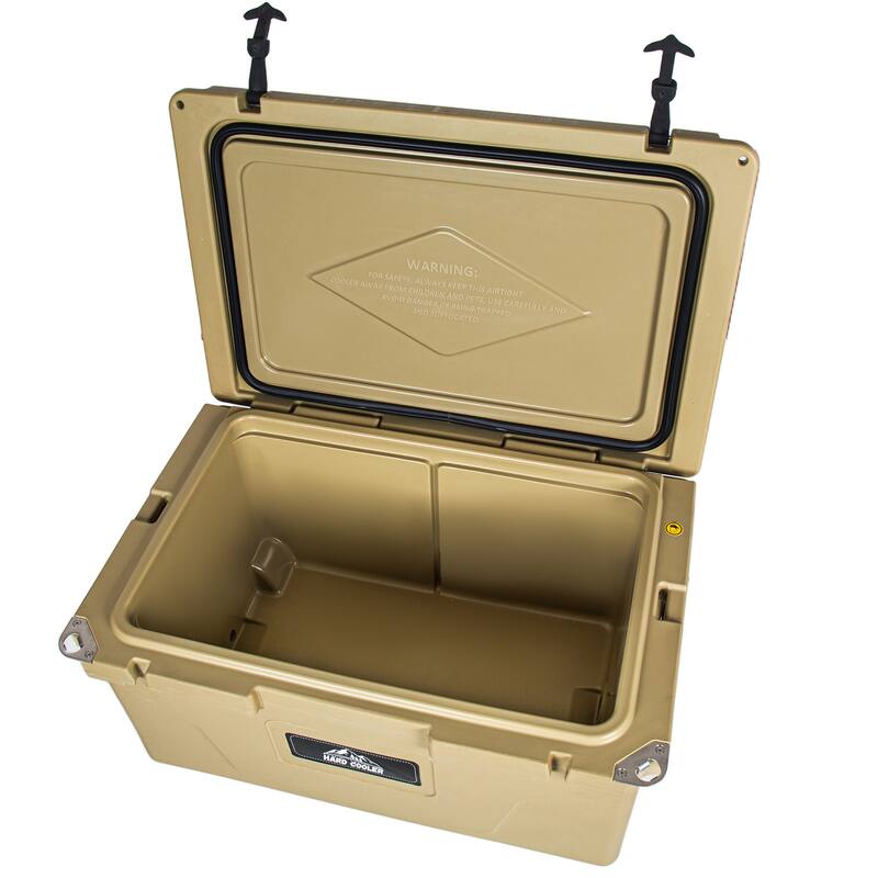 110 Quart Khaki Cooler, Rotomolded Insulated Ice Chest, Heavy-Duty Hard Shell Cooler with 6-10 Day Ice Retention for Camping