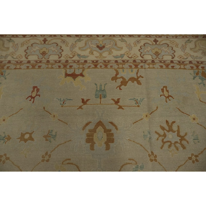 Hand Knotted Oriental 100% Wool Carpet Traditional Floral Greys & Charcoal Ziegler Area Rug - 12' 1'' X 8' 6''
