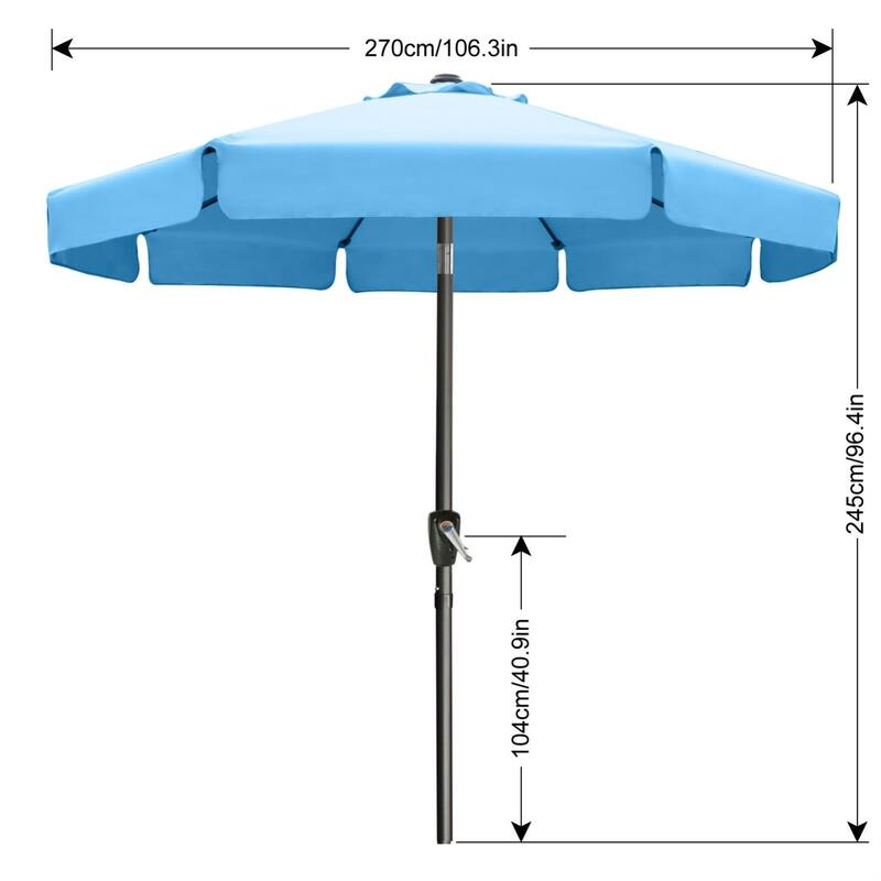 ABCCANOPY 9FT Outdoor Table Market Umbrella Tilt and Crank for Garden