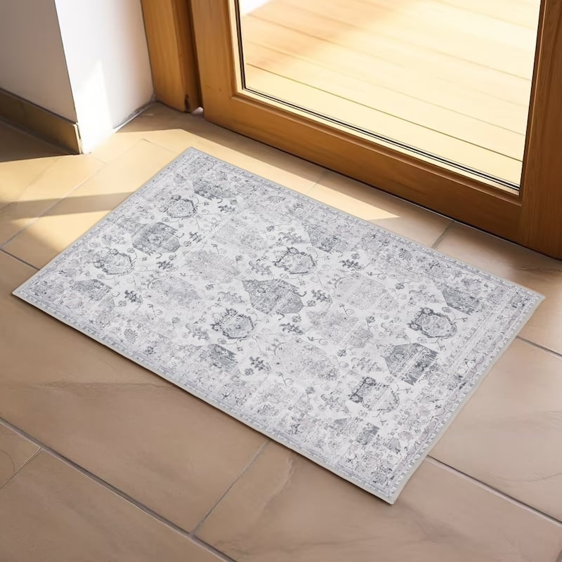 Washable Non-Slip Area Rug,Stain Resistant Low-Pile Carpet,2X3 - 2' x 3' Oval