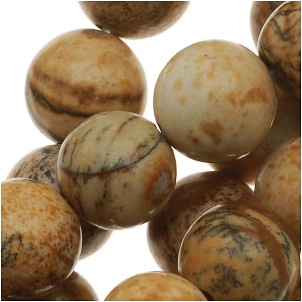 Desert Jasper 8mm Round Beads Beige Brown/15.5 Inch Strand