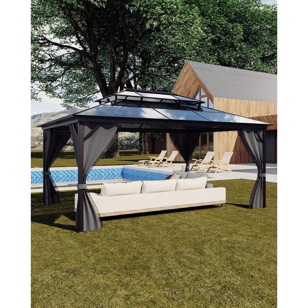 10' x 13' Patio Hardtop Heavy Duty Gazebo for Garden, Patios, Lawns - 10X13 Ft