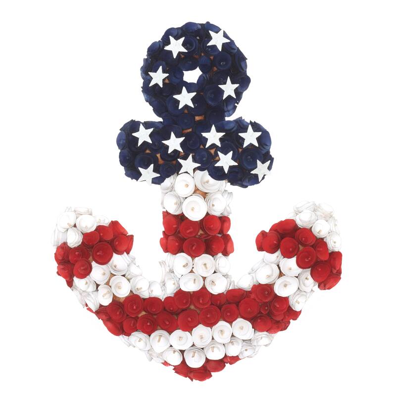 20" Red, White and Blue Anchor Decoration by National Tree Company - 20 in - 20 in - Blue