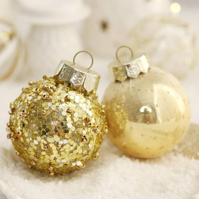 25 Pcs Christmas Decoration Ball Ornaments Set for Holiday Party Wedding - N/A