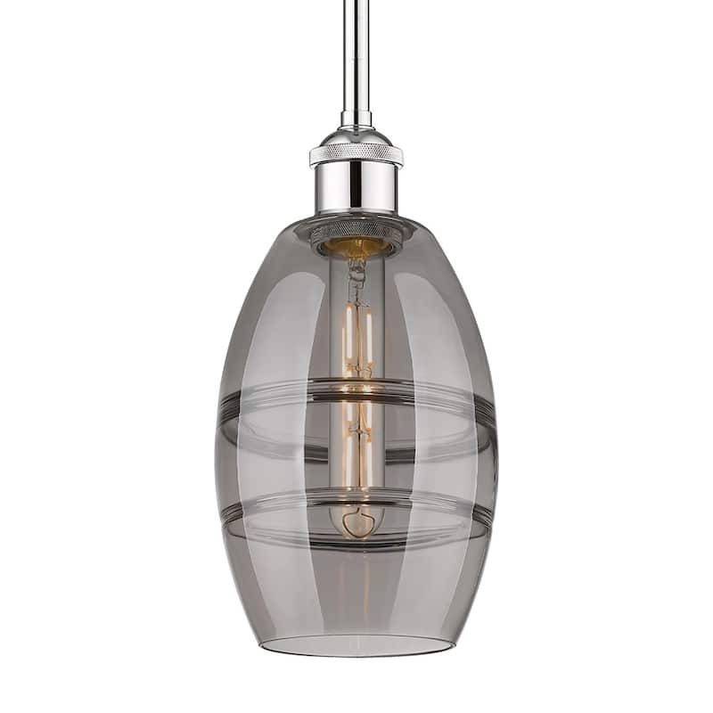 Innovations Lighting 616-1S 8 6 Vaz Pendant Vaz 6" Wide Mini Pendant - Polished Chrome / Light Smoke