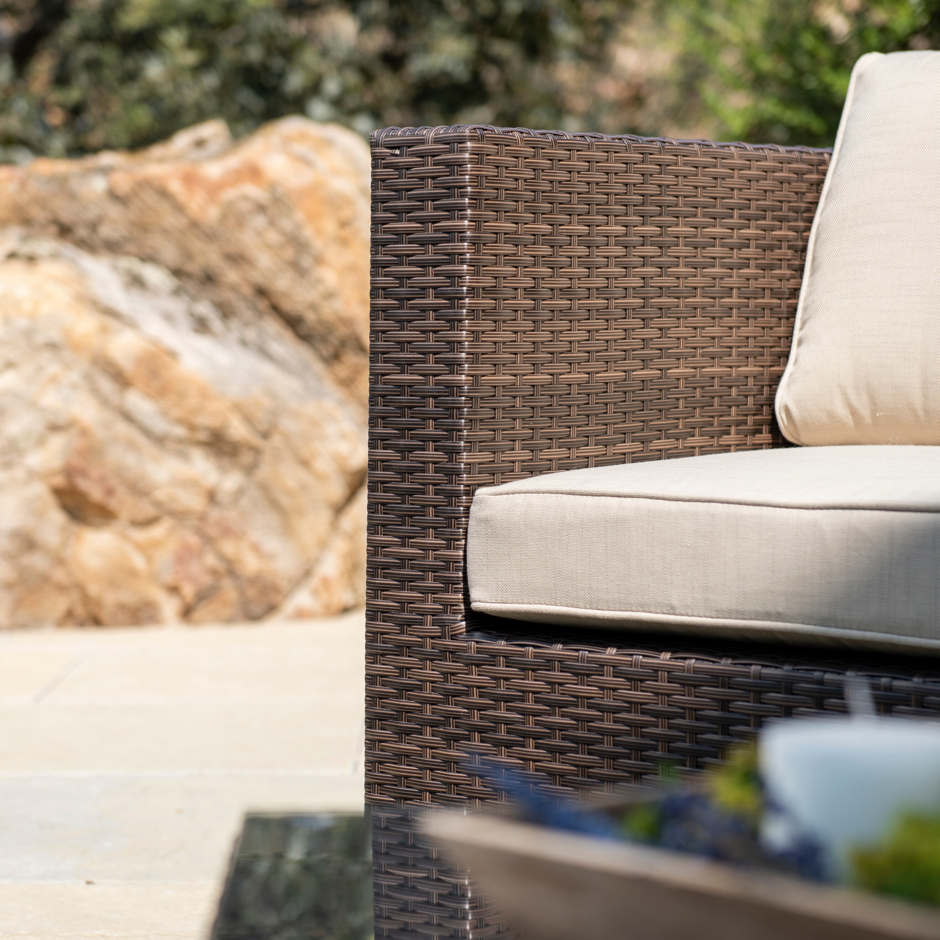 Corvus Trey Outdoor 6 piece Aluminum Resin Wicker Sofa Set Bed Bath Beyond 11047227