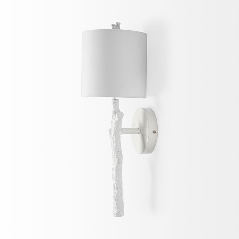 Sabinal II White Resin Tree Branch Wall Sconce - 6.5"W x 7.5"D x 18"H
