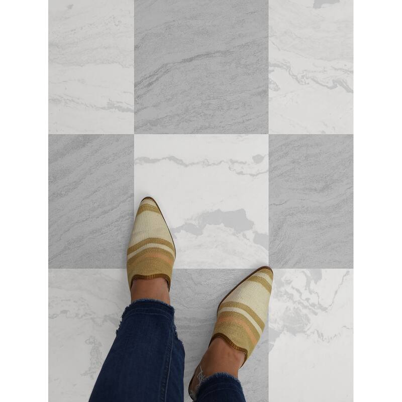 FloorPops Langley Grey Peel and Stick Floor Tiles