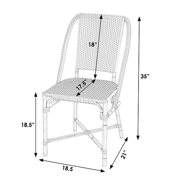 Tobias Outdoor Rattan and Metal Bistro Dining Chair