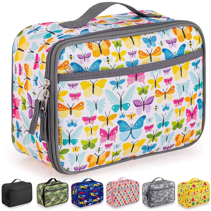 Zulay Kitchen Kids Insulated Lunch Bag with Spacious Compartment and Built-In Handle