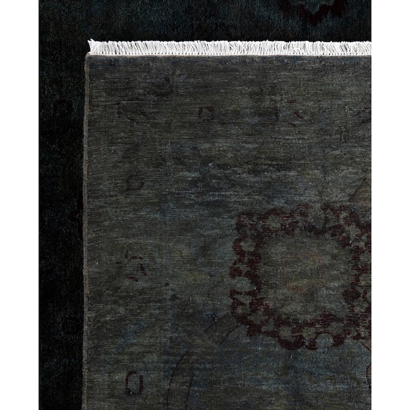 Overdyed One-of-a-Kind Hand-Knotted Area Rug - Gray - 12' 2" x 15' 2"