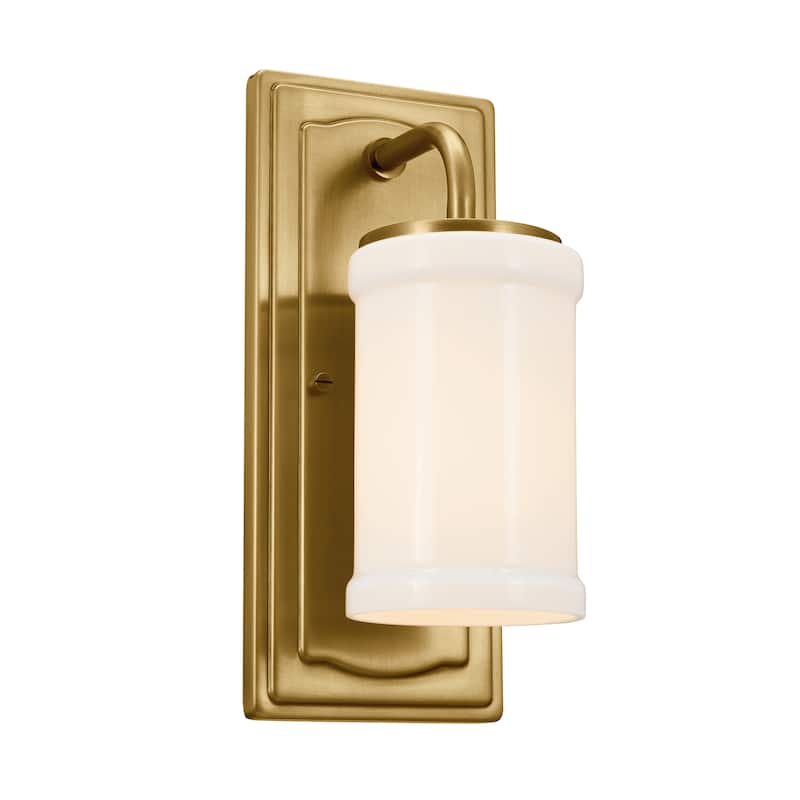 Kichler Lighting Vetivene 5 inch 1-Light Wall Sconce Natural Brass with Opal Glass