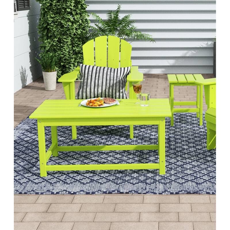 POLYTRENDS Laguna 36-inch Poly Eco-Friendly All Weather Coffee Table - Lime Green