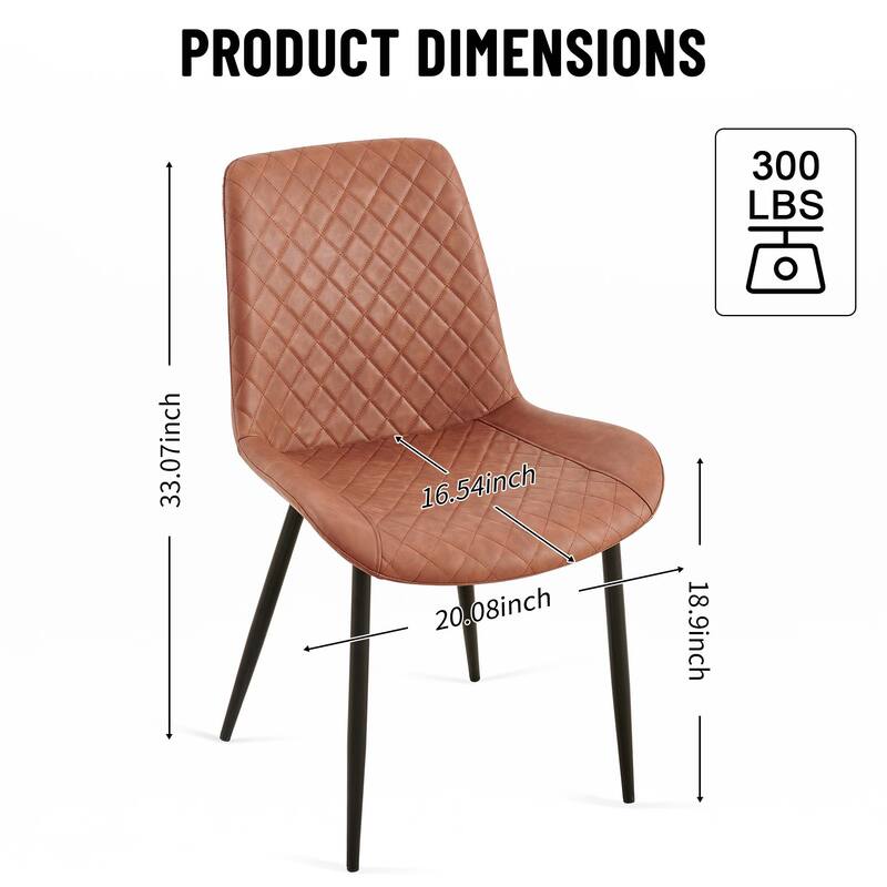 Mid-Century Leathaire Dining Chairs,Side Chair with Metal Legs