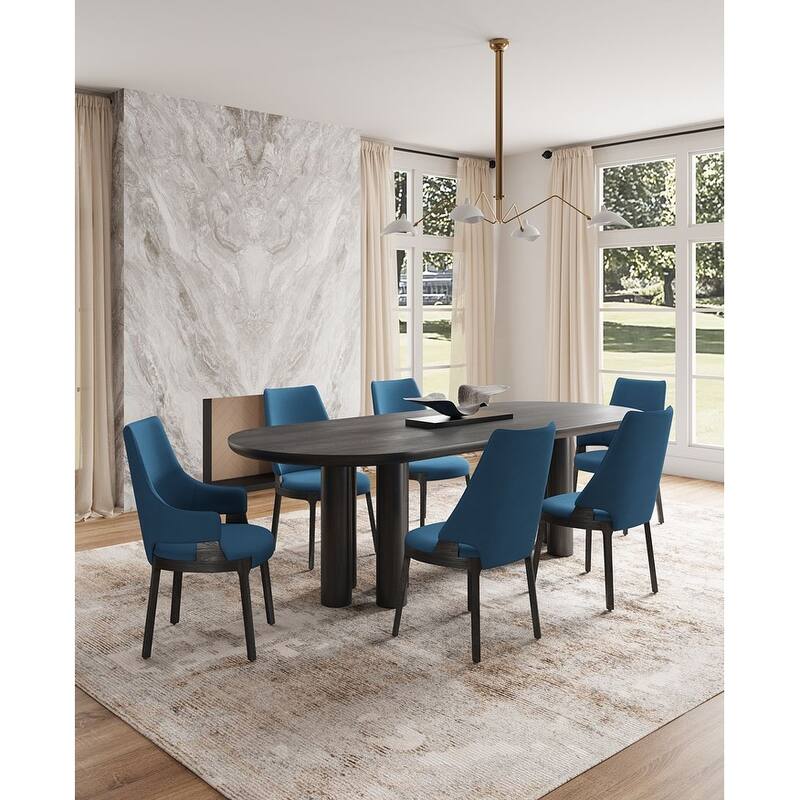Manhattan Comfort Kara Modern Velvet Upholstered Dining Chair Set