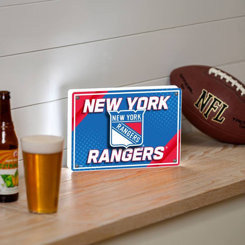 New York Rangers LED Lighted Sign - Cherry
