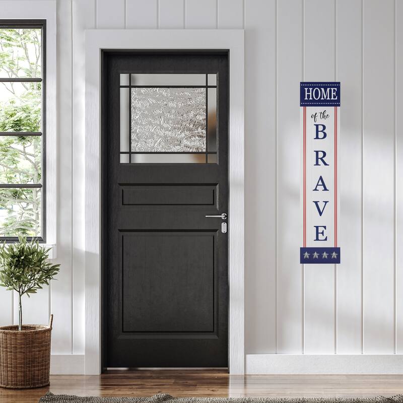 Home of the Brave Patriotic Wooden Wall Sign - 36"
