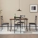 preview thumbnail 48 of 69, VECELO Modern 3/5-piece Dining Set Tempered Glass Top and Wood Top, Steel Dining Table and Chair Set of 2/4