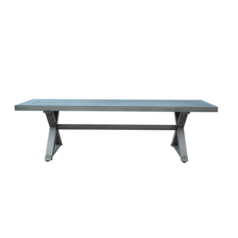 Roomfitters Modern Outdoor Aluminum Dining Bench, Stylish and Durable Design, Perfect for Patio and Garden Use