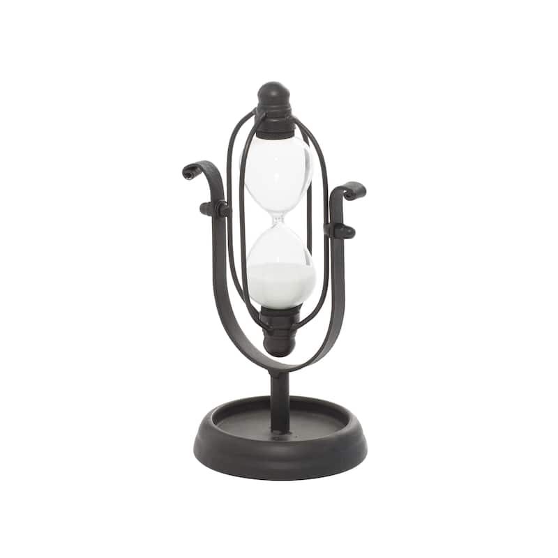 Metal Hourglass Sand Timer - Silver or Black - Roche River Decor