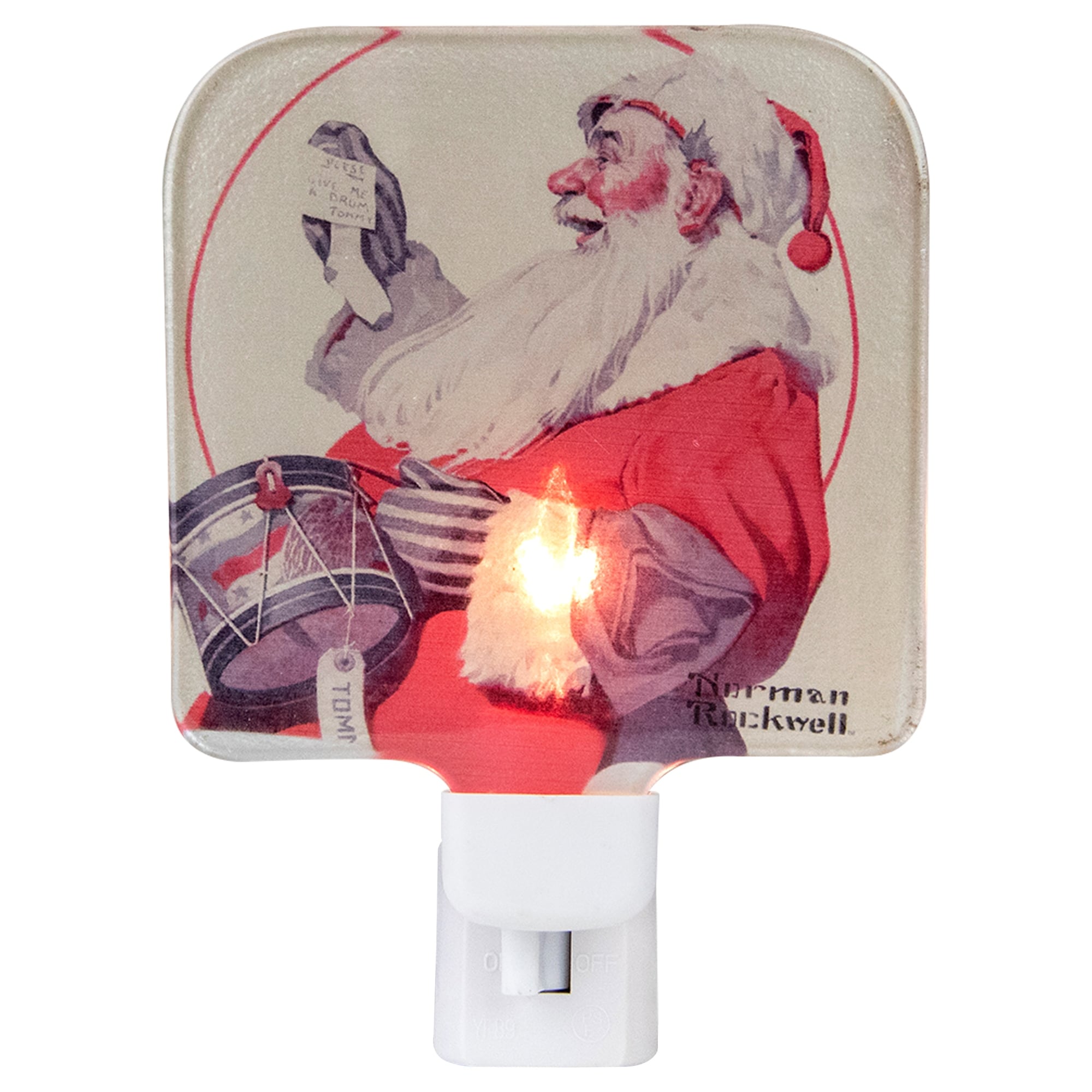 Norman Rockwell 'A Drum for Tommy' Glass Christmas Night Light - 4"