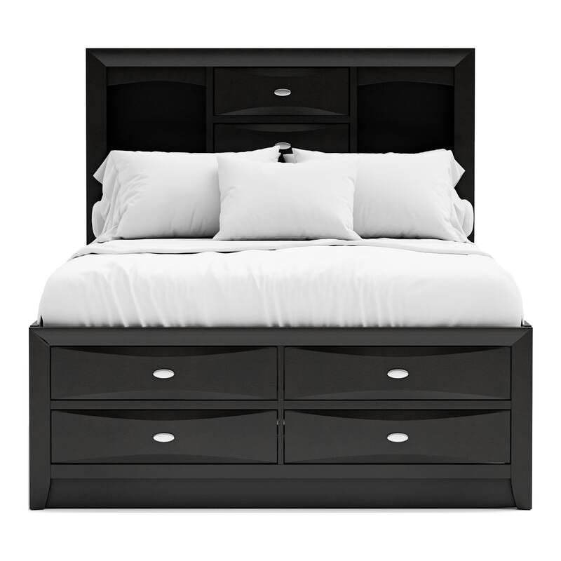 Furniture of America Brent Kids Storage Platform Bed with Drawers and Bookcase Headboard